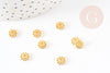 rondelles fleurs laiton doré, perles dorées, création bijoux, perles intercallaires, 6.5mm, X50G4978