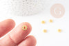 rondelles fleurs laiton doré, perles dorées, création bijoux, perles intercallaires, 6.5mm, X50G4978