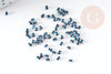 Petite Perle rocaille rayé noir bleu 1.5x2mm, perle rocaille multicolore, perle multicolore,perle africaine, X10gr- G3073