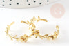 Bague réglable fleurs laiton brut 20mm,creation bijoux bague laiton brut, X1 G0357