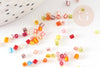 Perles rocaille Tube multicolore 1.5-2.5mm, perles rocaille multicolores, perles métallisées multicolores, X 10GrG9282