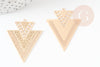 Pendentif triangle ethnique laiton dore 40mm,breloque sans nickel pour création bijoux X1 G9271