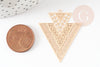 Pendentif triangle ethnique laiton dore 40mm,breloque sans nickel pour création bijoux X1 G9271