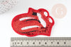 Ecusson brodé à repasser bouche rouge sequins, customisation vêtement, écusson thermocollantbrodé,67mm, X1 G3072
