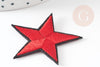 Ecusson brodé à repasser étoile rouge customisation vêtement, écusson thermocollant,patch écusson brodé,43.5mm, X2 G2856