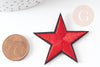 Ecusson brodé à repasser étoile rouge customisation vêtement, écusson thermocollant,patch écusson brodé,43.5mm, X2 G2856