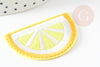 Ecusson brodé à repasser citron jaunecustomisation vêtement 46.5mm, écusson thermocollant,patch brodé, X2 G8764