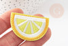 Ecusson brodé à repasser citron jaunecustomisation vêtement 46.5mm, écusson thermocollant,patch brodé, X2 G8764