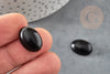 Cabochon obsidienne noire ovale dôme, cabochon pierre naturelle , 18x13mm, X1 G2066
