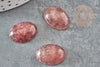 Cabochon ovale quartz fraise, quartz fraise naturel, pierre naturelle,18x13mm, X1 G2219