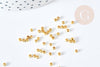 Perles à écraser laiton doré 2.5x1.5mm, fournitures dorées pour création bijoux, les 5 grammes,G2551