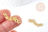 Pendentif connecteur étoiles acier 304 doré inoxydable 30mm,pendentif sans nickel pour création bijoux, X1 G8837