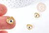 Pendentif coeur oeil acier doré 316 inoxydable émaillé 10mm, un joli pendentif pour la création de bijoux DIY, l'unité G8816