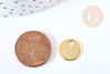 Pendentif médaille ronde étoile acier 201 doré inoxydable 12.5mm,pendentif sans nickel, X1, G8818