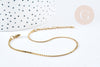 Bracelet chaine cheville torsadé acier inoxydable 304 doré 24.8cm,création bijoux estival ,l X1 G8805