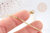Bracelet chaine cheville torsadé acier inoxydable 304 doré 24.8cm,création bijoux estival ,l X1 G8805