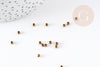 Perles intercallaires laiton brut, perles dorées,perle ronde laiton, laiton brut, 3mm, X100 (7.6gr)G1685