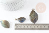 Pendentif Labradorite forme mixte laiton argenté, support argenté,Pendentif pierre,labradorite naturelle,28-55mm, X1 G2013