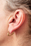 Créoles coeur bijoux laiton doré 18K sans nickel 16.5mm, boucles pour oreille percée, X1 paire G3720