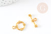 Fermoir T alliage doré fabrication bijoux, fermoirs dorés,apprêt doré,fabrication bracelet, 20mm, X2G3121