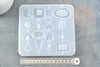 Moule pour fabrication pendentifs boucles créoles , moule en silicone pour réaliser des bijoux avec inclusion en résine, X1G4176