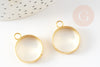 Bague réglable doré avec anneau, creation bijoux,bague fer, bijou minimaliste, support bague,18mm, X5 G1761