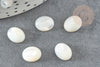 Cabochon ovale nacre blanche,cabochon nacre,cabochon coquillage, nacre naturelle,10x8mm, X1 G0372