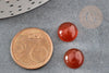 Cabochon rond cornaline orange 10mm, cabochon pour création de bijoux en pierre, X1G2436