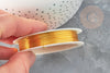 Fil de cuivre doré 0.6mm,fil métal création bijoux, fil métallique pour création bijoux, X1 bobine de 6mètres G9377