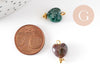 Pendentif Coeur Agate indienne naturelle facetté laiton doré 15mm,création bijoux pierre naturelle, X1 G9421
