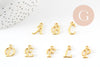Pendentif initiale zamac doré 13-15mm, pendentif lettre alphabet doré X1 G9380