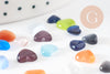 Cabochon verre coeur, cabochon multicolore, cabochon cœur,,création bijoux,8 à 14mm, X20 ou X50G2286