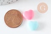 Perle coeur plastique multicolore plastel,pendentif acrylique,création bijoux plastique coloré, 12mm, X20 G3373