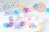 Perle étoile plastique multicolore plastel,pendentif acrylique,création bijoux plastique coloré, 10mm, X30G4051