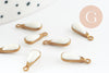 Pendentif goutte laiton brut émail blanc, fournitures créatives, laiton doré, pendentif goutte, 11mm, X10 G0808