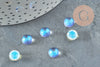 Cabochon verre demi-rond clair irisé opalite AB8mm, accessoires pour création de bijoux, X1G8333