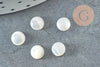 Cabochon rond nacre blanche, cabochon coquillage, cabochon nacre, création bijoux, coquillage naturel, nacre naturelle,5.4mm, X1 G1738