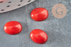 Cabochon ovale corail teinté rouge 10x6mm, cabochon ovale, corail naturel,pierre naturelle, cabochon pierre, X1 G6750