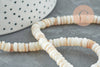Perles coquillage blanc naturel heishi 5-6mm,rondelle coquillage blanc ivoire naturel, fil de 40cm, X1G1814