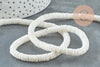 Perles coquillage blanc,Perles coquillage,perle ronde,coquillage naturel, le fil de 60cm, X1 G0191