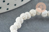 Perles lave blanche, perle ronde,lave naturelle, lave blanche, pierre naturelle, fil de 40cm ,4mm, X1 G0590