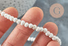 Perles lave blanche, perle ronde,lave naturelle, lave blanche, pierre naturelle, fil de 40cm ,4mm, X1 G0590