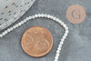 Perle ronde nacre coquillage blanc 2mm,perle en coquillage pour fabrication bijoux nacre,fil de 40cm, X1G5590