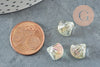 Perle coquillage verre transparent irisé, perles verre tchèque, perle coquille, verre violet, 10.5mm, X10 G4374