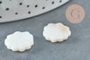 Perles coquillage nacre blanche naturelle,pendentif coquillage nacre,coquillage blanc, 15.5mm, X2 G3424