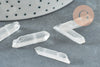 Perles cristal de roche transparent, pierre brute ,cristal, perle pierres, pierre naturelle, X10 G0757
