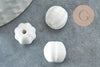 Perle porcelaine blanche 13mm,perle striées,perle céramique, fabrication bijoux, céramique blanche, X10 G7400
