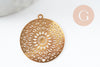 Pendentif estampe filigrane fleur Mandala acier inoxydable 201 doré 18K -20.5mm, pendentif pour création bijoux DIYX1 G9422
