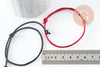 Bracelet réglable cordon polyester noir rouge orange 1-17cm, bracelet cordon à personnaliser, X1 G9424