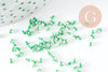 Petite Perle rocaille rayé vert blanc 1.5x2mm,perle rocaille multicolore, perle multicolore,perle africaine, X 10grG9428